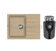 Комплект Мойка Lava L1.DUN, dune + Измельчитель KUCHENSTERN Muhle