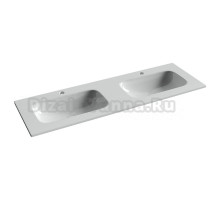 Мебельная раковина Ceramicanova Grace прямоугольная 141см с двумя чашами и отверстиями под смеситель CN7022