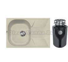 Комплект Мойка Lava L2.CRE, crema + Измельчитель KUCHENSTERN Muhle