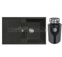 Комплект Мойка Lava L6.BAS, basalt + Измельчитель KUCHENSTERN Muhle