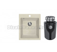 Комплект Мойка Lava Q3.CRE, crema + Измельчитель KUCHENSTERN Muhle