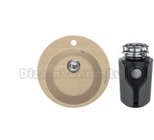 Комплект Мойка Lava R1, dune + Измельчитель KUCHENSTERN Muhle