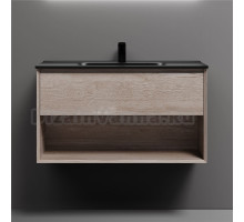 Тумба с раковиной Sancos Marmi 1.0 90 дуб галифакс натуральный, раковина CN7002MB