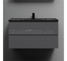 Тумба с раковиной Sancos Folk 90 grey soft, раковина CN7002MB