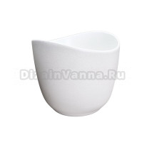 Накладная раковина GID Creativo N9303wg 36 матовая белая, белый графит, круглая, фаянс