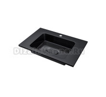Мебельная раковина Uperwood Modul 62 накладная, глянцевая черный, прямоугольная, литьевой мрамор