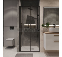 Душевая дверь в нишу Niagara Nova NG-84-11AB 110 см, профиль матовый черный, стекло прозрачное