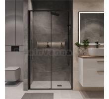 Душевая дверь в нишу Niagara Nova NG-84-12AB 120 см, профиль матовый черный, стекло прозрачное