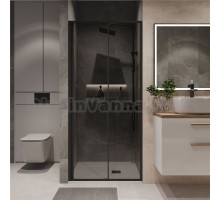 Душевая дверь в нишу Niagara Nova NG-85-9TB 90 см, профиль матовый черный, стекло тонированное