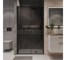 Душевая дверь в нишу Niagara Nova NG-85-13TB 130 см, профиль матовый черный, стекло тонированное