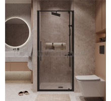 Душевая дверь в нишу Niagara Nova NG-85-9AB 90 см, профиль матовый черный, стекло прозрачное