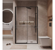 Душевая дверь в нишу Niagara Nova NG-85-11AB 110 см, профиль матовый черный, стекло прозрачное