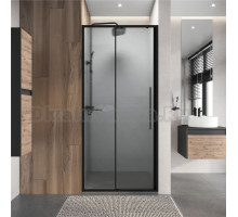 Душевая дверь в нишу Niagara Nova NG-84-L9CHB 90 см, профиль матовый черный, стекло шиншилла