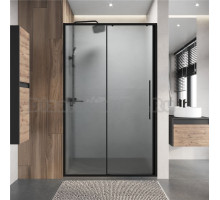 Душевая дверь в нишу Niagara Nova NG-84-L13CHB 130 см, профиль матовый черный, стекло шиншилла