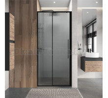 Душевая дверь в нишу Niagara Nova NG-84-L10FHB 100 см, профиль матовый черный, стекло рифленое