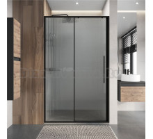 Душевая дверь в нишу Niagara Nova NG-84-L12FHB 120 см, профиль матовый черный, стекло рифленое