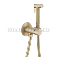 Гигиенический душ Abber Wasser Kreis AF8125G со смесителем, С ВНУТРЕННЕЙ ЧАСТЬЮ, матовое золото