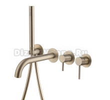 Встраиваемый смеситель для душа и ванны Abber Wasser Kreis AF8130G С ВНУТРЕННЕЙ ЧАСТЬЮ, матовое золото