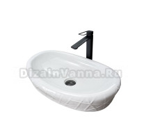 Накладная раковина GID Creativo 777s 60 глянцевая белая, овальная, фаянс