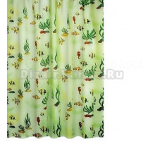Штора для ванной Умничка 180x180 см, водоросли, зеленая