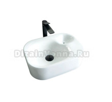 Накладная раковина GID Creativo N9266 47 глянцевая белая, прямоугольная, фаянс