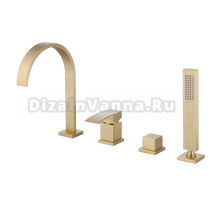 Смеситель на борт ванны Abber Wasserfall AF8613G матовое золото