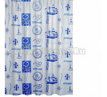 Штора для ванной Умничка 180x180 см, корабли