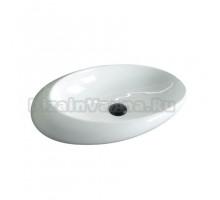 Накладная раковина GID Creativo N9050 59 глянцевая белая, овальная, фаянс