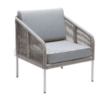 Садовое кресло 4SiS Канны каркас светло-серый (RAL7035) муар, роуп светло-серый, ткань светло-серая