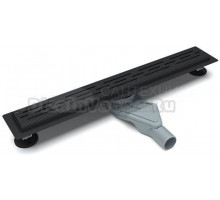 Трап для душа, душевой лоток Esbano Combi Rain, размер 50 см цвет чёрный матовый, сухой и мокрый затвор, регулировка поворота сифона 360, с решеткой - дизайн эффект дождя ВСЁ для установки в комплекте