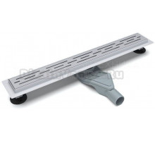 Трап для душа, душевой лоток Esbano Combi Rain, размер 50 см, цвет матовый хром, сухой и мокрый затвор, регулировка поворота сифона 360, с решеткой - дизайн эффект дождя ВСЁ для установки в комплекте