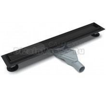 Трап для душа, душевой лоток Esbano Combi Tile 50 см, черный матовый, с двухсторонней решёткой под плитку, сухой и мокрый затвор регулировка поворота сифона 360 градусов, ВСЁ для установки в комплекте