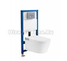 Комплект 3 в 1 Умный унитаз ARROW AKH1051H + Инсталляция AHY1051 + Кнопка AHM051G цвет глянцевый серый