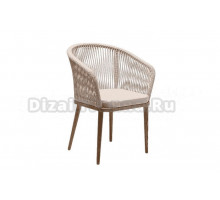 Садовый стул 4SiS Марсель основание дуб, роуп бежевый, ткань бежевая 052