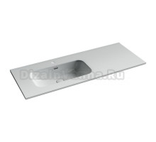 Раковина накладная мебельная Ceramicanova Element прямоугольная 121 см с чашей слева с отверстием под смеситель цвет белый CN7006L