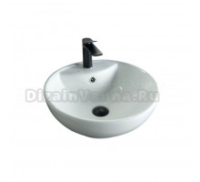 Накладная раковина GID Esfera N9001 45 глянцевая белая, круглая, фаянс, с 1 отверстием под смеситель