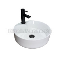 Накладная раковина GID Esfera N9013 40 глянцевая белая, круглая, фаянс, с 1 отверстием под смеситель