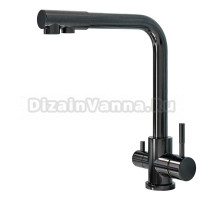 Смеситель для кухни 2в1 Floracio Square F.932.GM, вороненая сталь