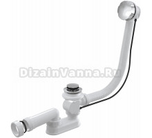 Слив-перелив для ванны AlcaPlast A55K-80-VE-01 52 мм, полуавтомат, хром, с сифоном