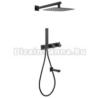 Душевой комплект Abber Rund AF8717B С ВНУТРЕННЕЙ ЧАСТЬЮ, матовый черный