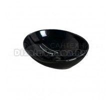 Накладная раковина GID Lago Nc920 41 глянцевая черная, овальная, фаянс