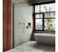 Душевая перегородка Maybahglass MGD-683-2ш 119 см, профиль бронза, стекло прозрачное