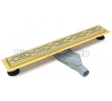 Трап для душа, душевой лоток Esbano Combi Rain 50 см цвет золотой матовый, сухой и гидрозатвор с регулировкой поворота сифона 360 градусов, решетка - дизайн эффект дождя, ВСЁ для установки в комплекте