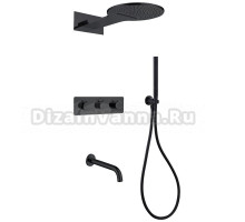 Душевой комплект Abber Wasser Kreis AF8150B С ВНУТРЕННЕЙ ЧАСТЬЮ, матовый черный