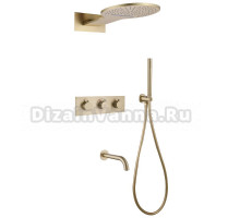 Душевой комплект Abber Wasser Kreis AF8150G С ВНУТРЕННЕЙ ЧАСТЬЮ, матовое золото