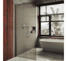 Душевая перегородка Maybahglass MGD-685-2ш 119 см, профиль бронза, стекло бронза матовое