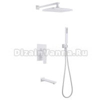 Душевой комплект Abber Weiss Insel AF8017FW С ВНУТРЕННЕЙ ЧАСТЬЮ, матовый белый