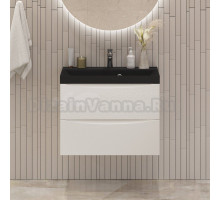 Тумба с раковиной BelBagno Marino 60 подвесная, bianco opaco, черная раковина