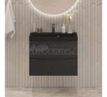 Тумба с раковиной BelBagno Marino 60 подвесная, nero lucido, черная раковина