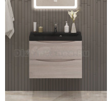 Тумба с раковиной BelBagno Marino 60 подвесная, rovere grigio, черная раковина